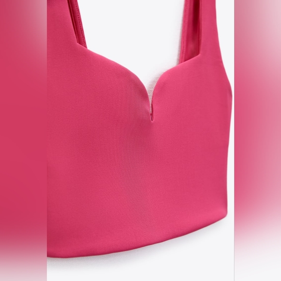ZARA LIMITED EDITION SWEETHEART NECKLINE CROP TOP - Picture 7 of 7
